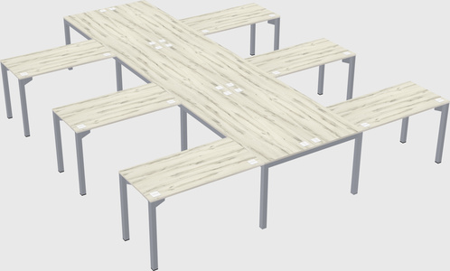 Shared l-shaped desk