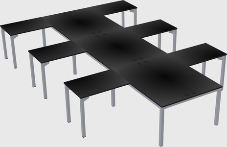 Shared l-shaped desk