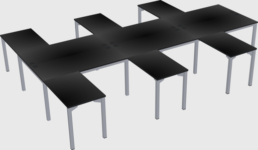Shared l-shaped desk