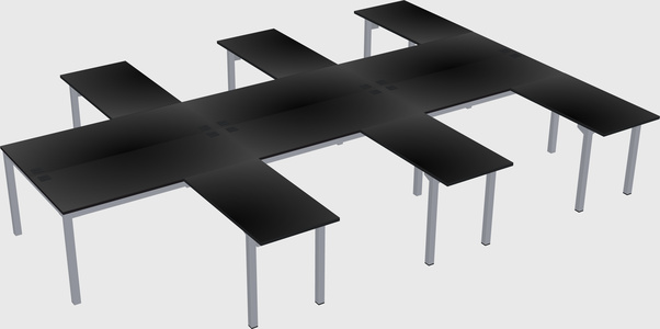 Shared l-shaped desk
