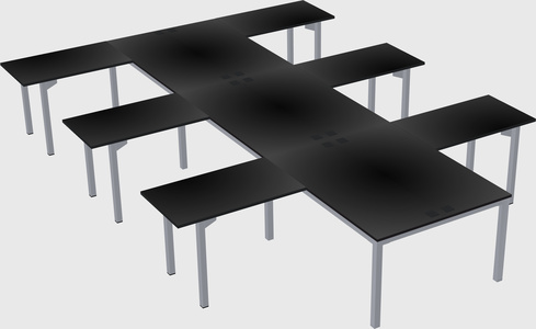 Shared l-shaped desk