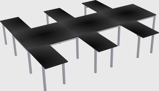 Shared l-shaped desk