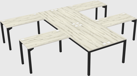 Shared l-shaped desk