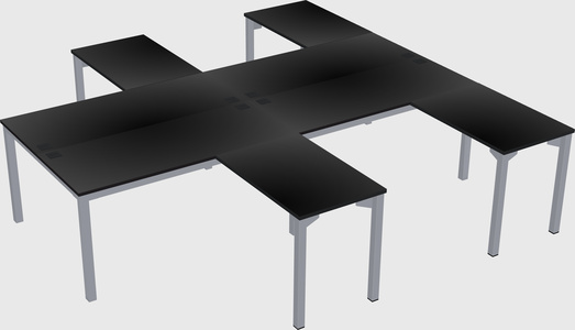 Shared l-shaped desk