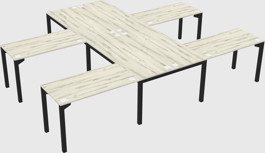 Shared l-shaped desk