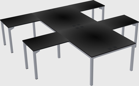 Shared l-shaped desk