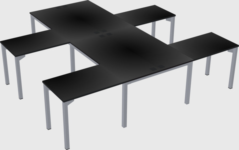 Shared l-shaped desk
