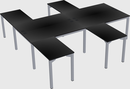 Shared l-shaped desk
