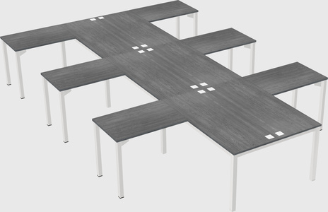 Shared l-shaped desk