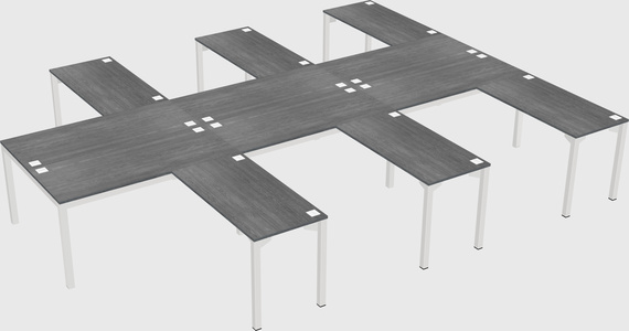 Shared l-shaped desk
