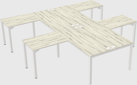 Shared l-shaped desk