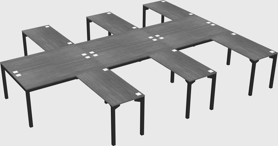 Shared l-shaped desk