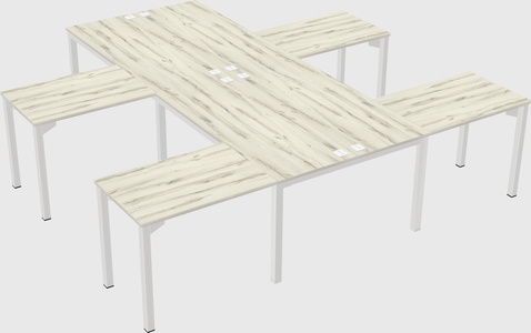 Shared l-shaped desk