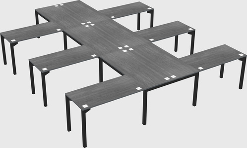 Shared l-shaped desk