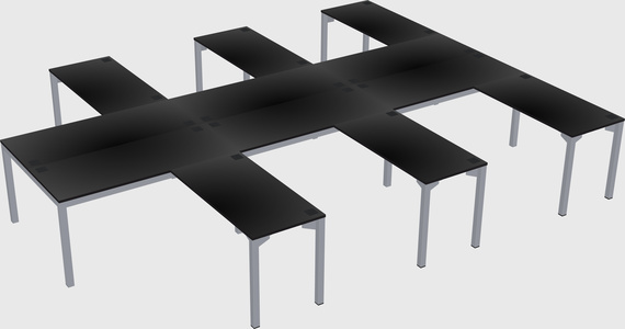 Shared l-shaped desk