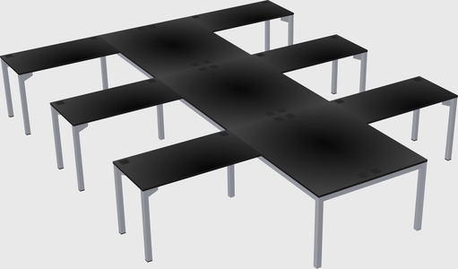 Shared l-shaped desk