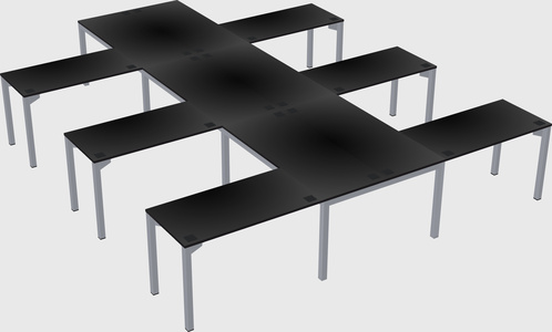 Shared l-shaped desk