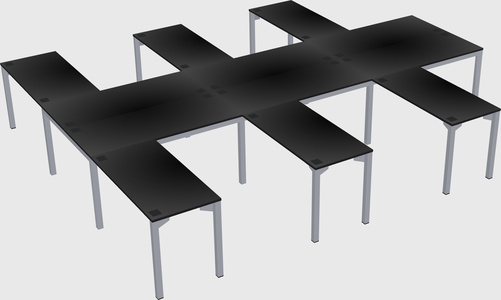 Shared l-shaped desk
