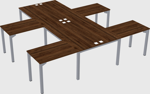 Shared l-shaped desk