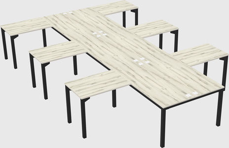 Shared l-shaped desk