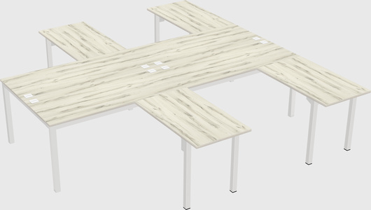 Shared l-shaped desk