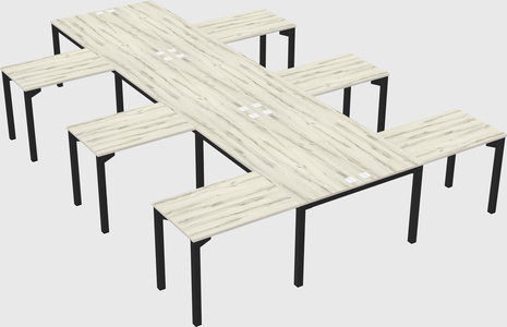 Shared l-shaped desk