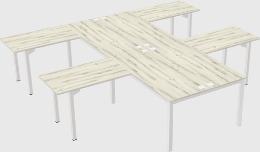 Shared l-shaped desk