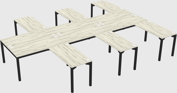 Shared l-shaped desk