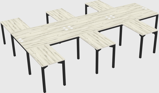 Shared l-shaped desk