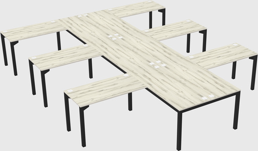 Shared l-shaped desk