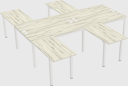 Shared l-shaped desk
