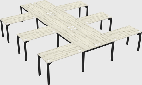 Shared l-shaped desk