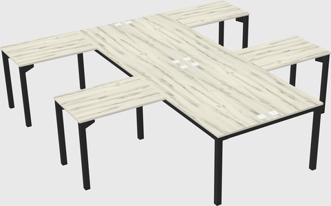 Shared l-shaped desk