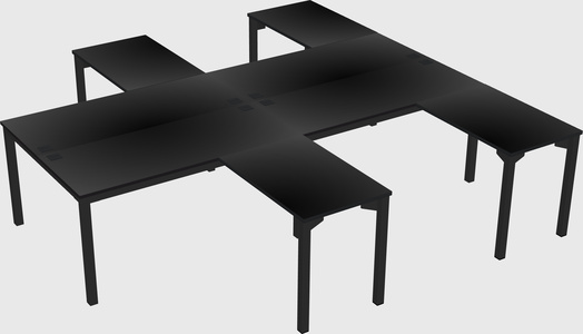Shared l-shaped desk