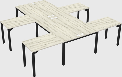 Shared l-shaped desk