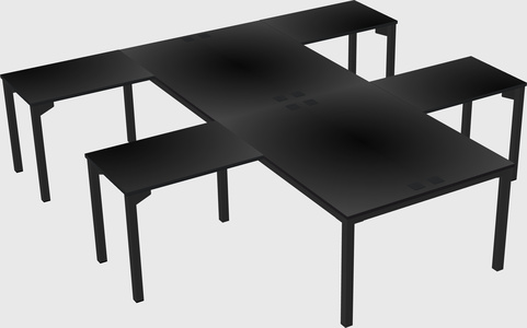 Shared l-shaped desk