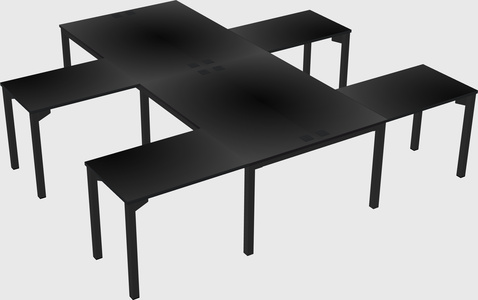 Shared l-shaped desk