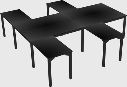Shared l-shaped desk