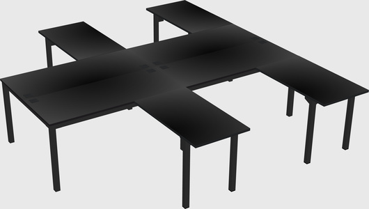Shared l-shaped desk