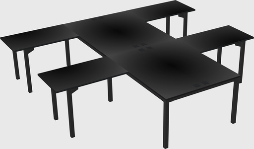 Shared l-shaped desk