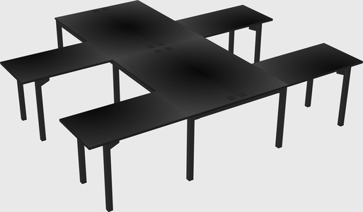 Shared l-shaped desk
