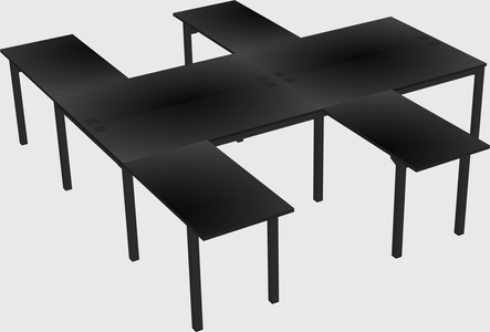 Shared l-shaped desk