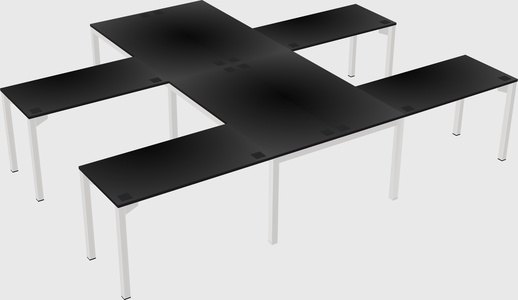 Shared l-shaped desk