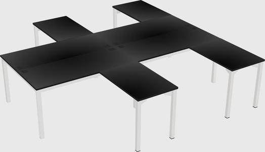 Shared l-shaped desk