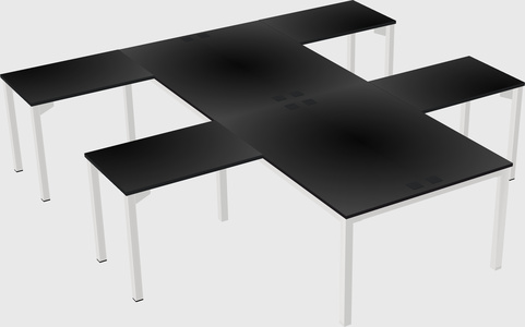 Shared l-shaped desk