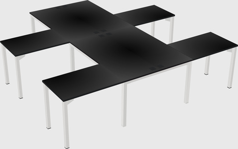Shared l-shaped desk