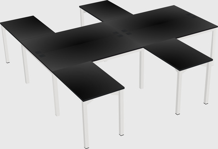 Shared l-shaped desk