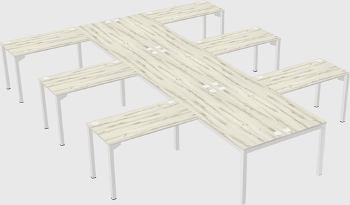 Shared l-shaped desk