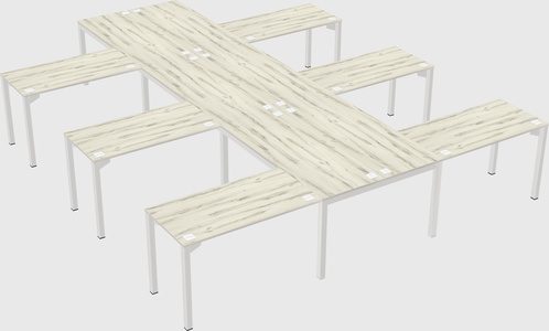Shared l-shaped desk