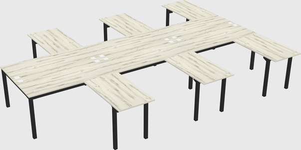 Shared l-shaped desk